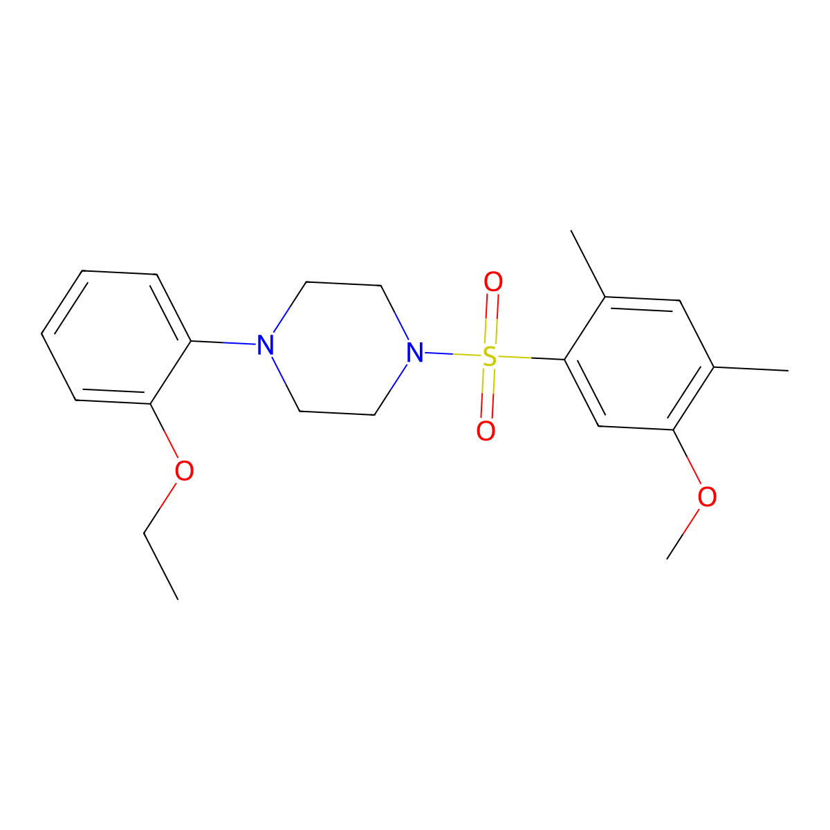 1-(2-Ethoxyphenyl)-4-(5-methoxy-2,4-dimethylbenzenesulfonyl)piperazine molecular structure, CAS 2305568-01-6