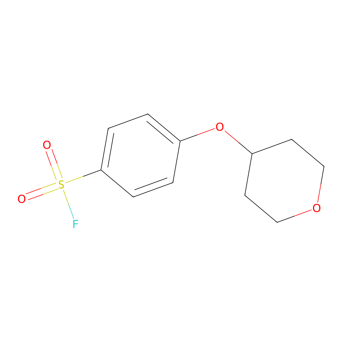 4-(Oxan-4-yloxy)benzene-1-sulfonyl fluoride molecular structure, CAS 2305568-77-6