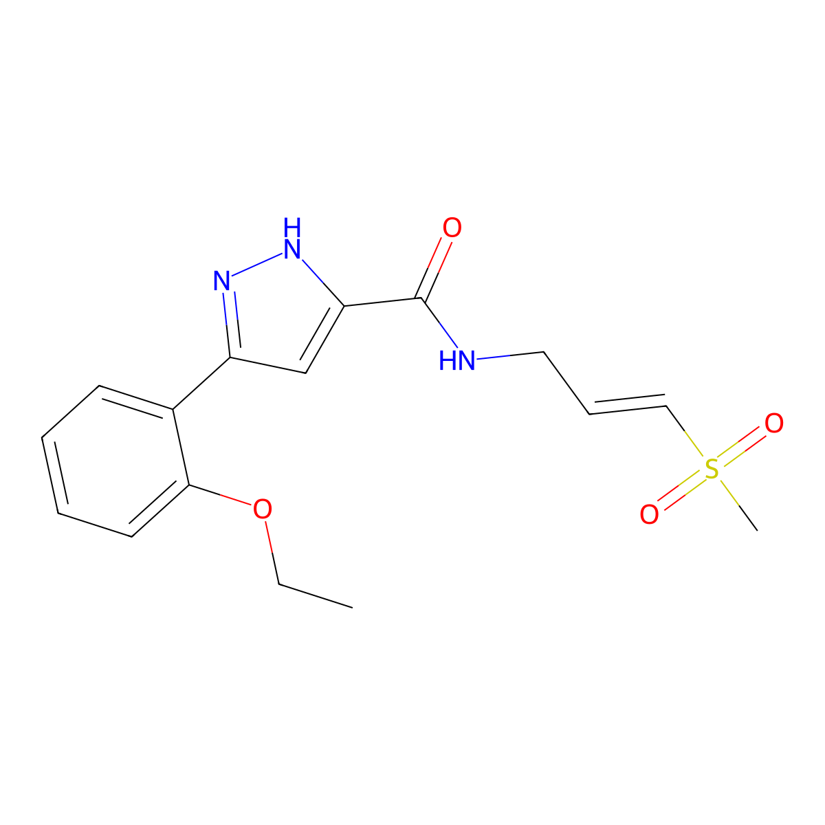 3-(2-Ethoxyphenyl)-N-[(E)-3-methylsulfonylprop-2-enyl]-1H-pyrazole-5-carboxamide molecular structure, CAS 2305572-22-7
