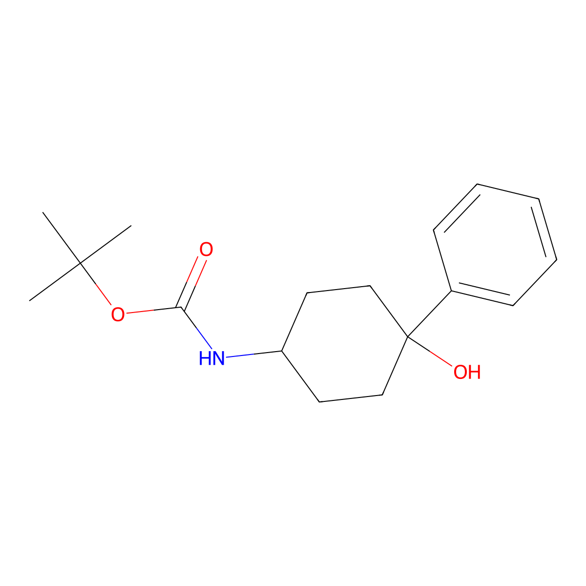 tert-butyl N-(4-hydroxy-4-phenylcyclohexyl)carbamate molecular structure, CAS 2305592-82-7