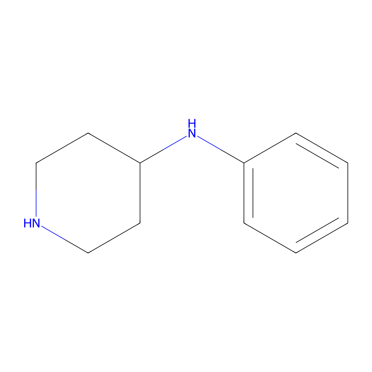 4-Anilinopiperidine molecular structure, CAS 23056-29-3