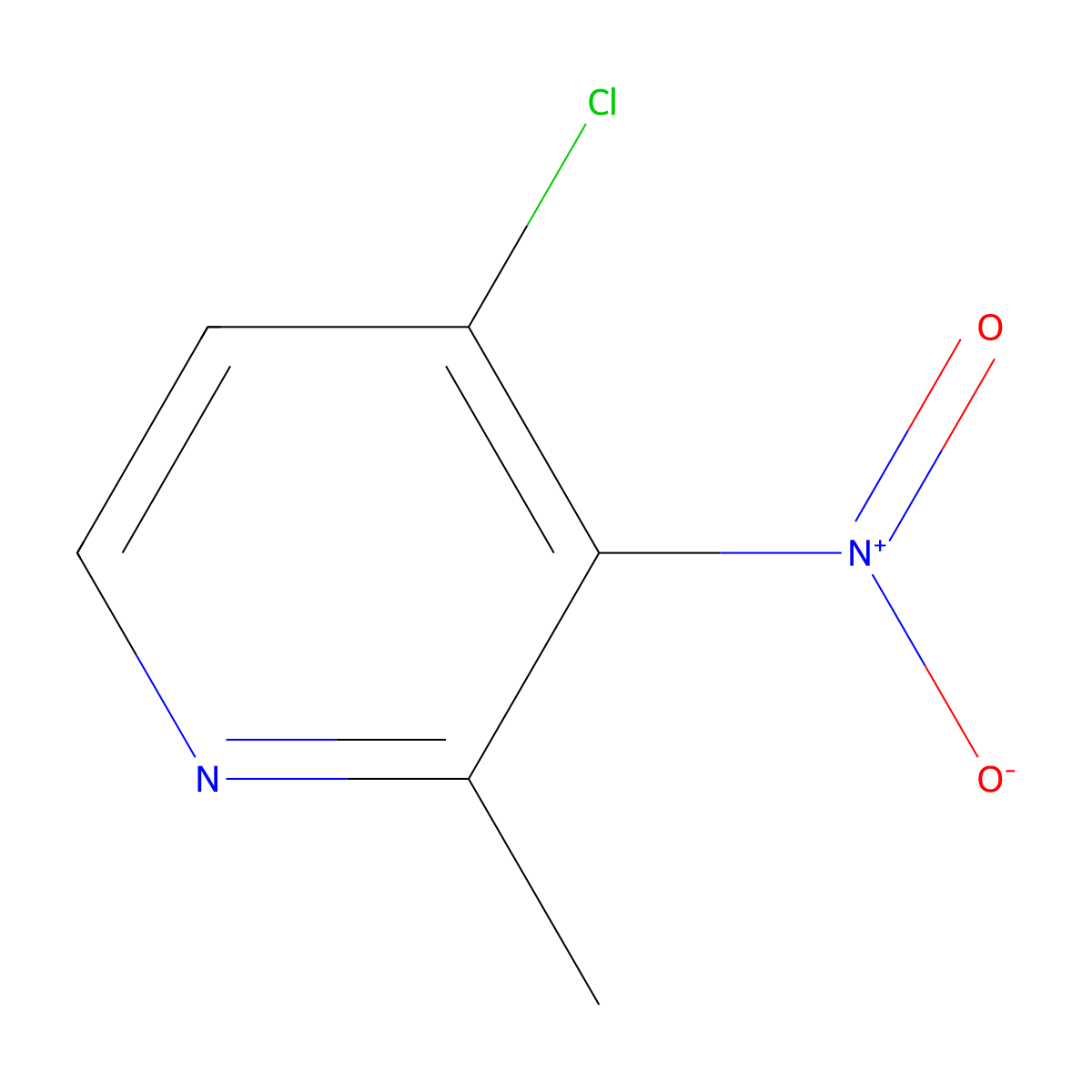 4-Chloro-2-methyl-3-nitropyridine molecular structure, CAS 23056-35-1