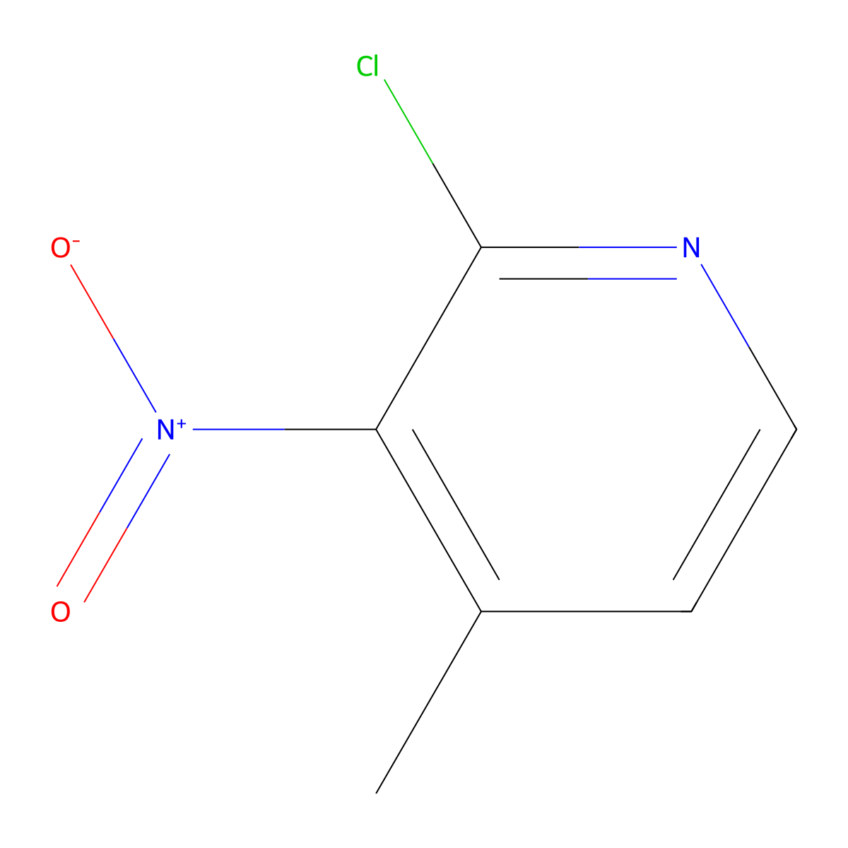 2-Chloro-4-methyl-3-nitropyridine molecular structure, CAS 23056-39-5