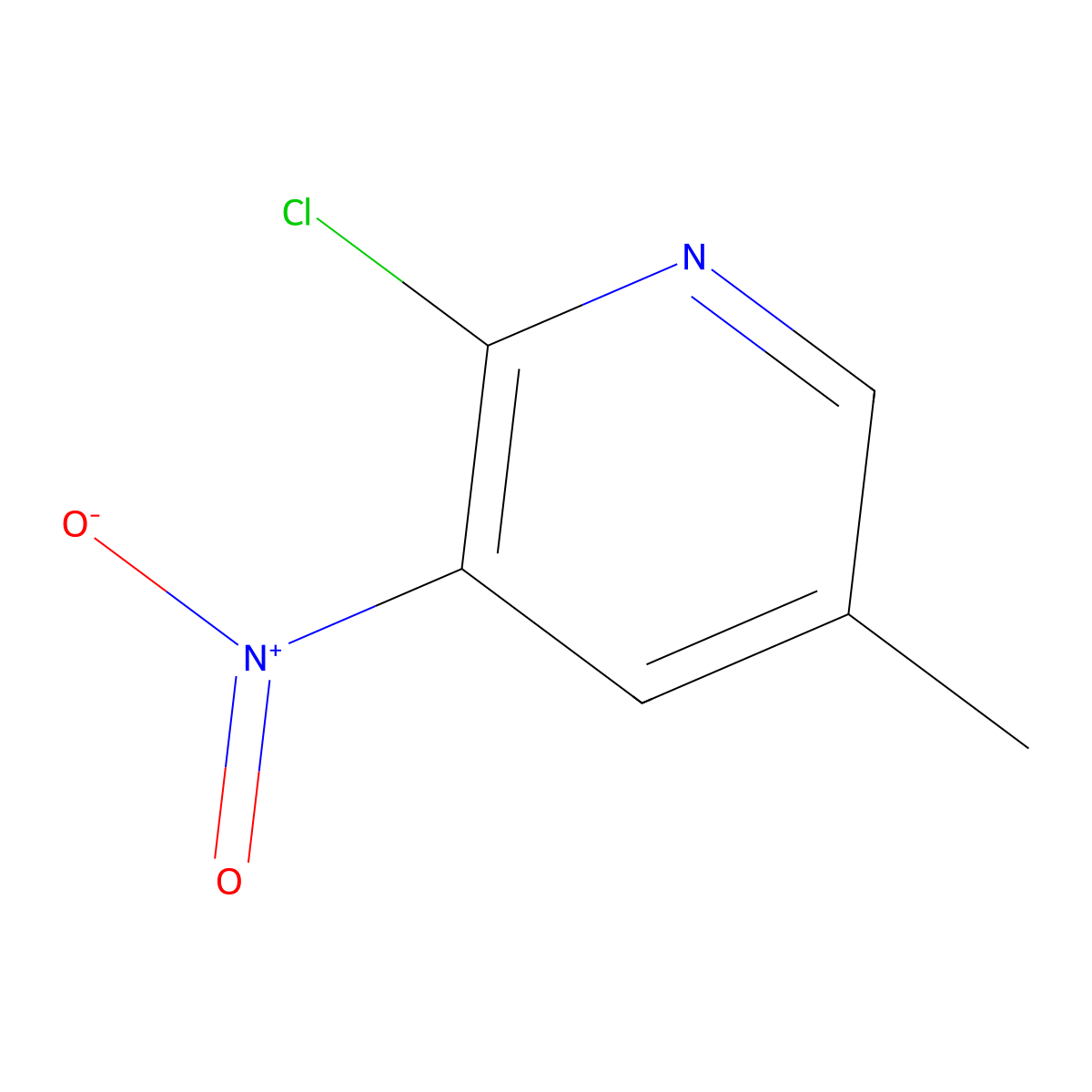 2-Chloro-5-methyl-3-nitropyridine molecular structure, CAS 23056-40-8