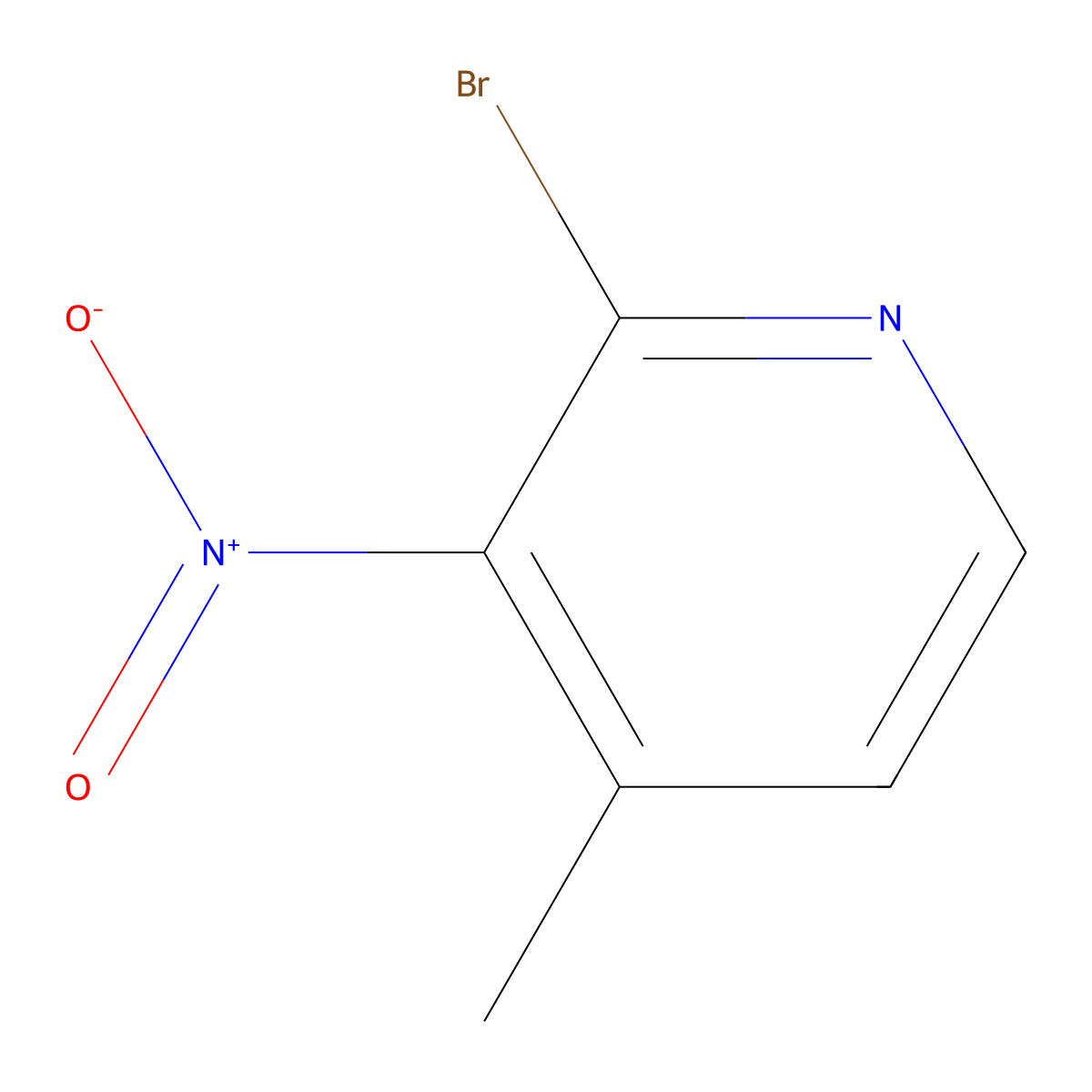 2-Bromo-4-methyl-3-nitro-pyridine molecular structure, CAS 23056-45-3