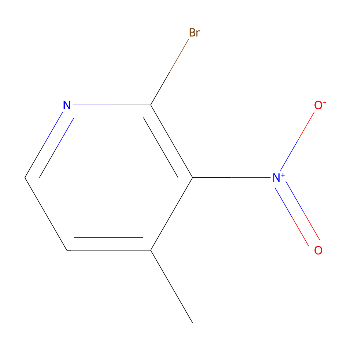 2-Bromo-4-methyl-3-nitro-pyridine molecular structure, CAS 23056-45-3