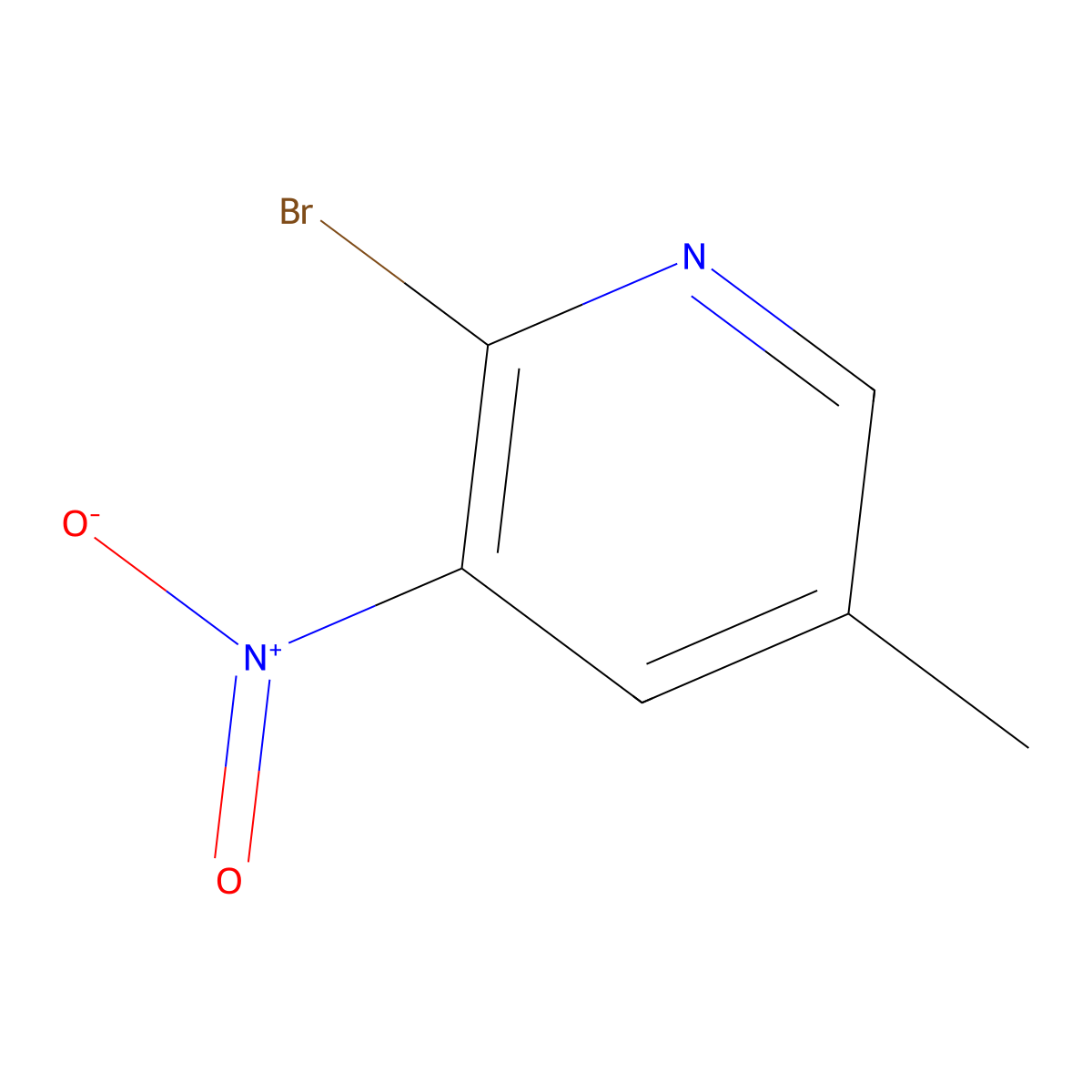 2-Bromo-5-methyl-3-nitropyridine molecular structure, CAS 23056-46-4