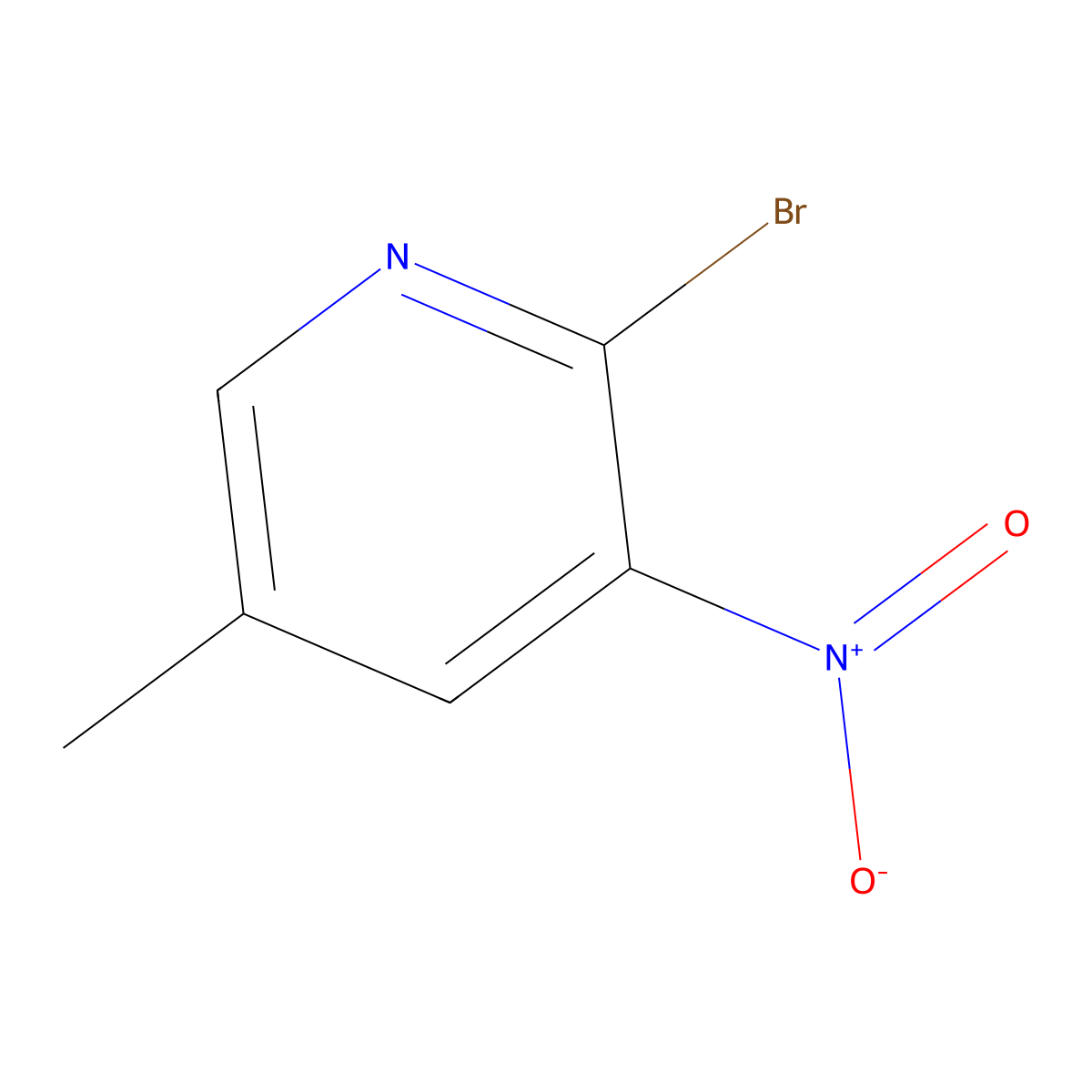 2-Bromo-5-methyl-3-nitropyridine molecular structure, CAS 23056-46-4