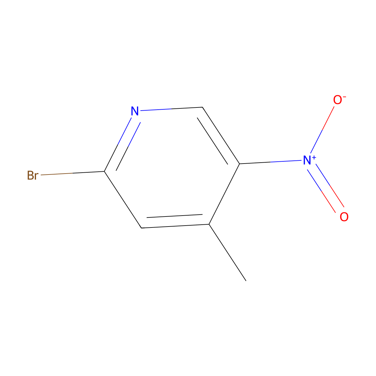 2-Bromo-4-methyl-5-nitropyridine molecular structure, CAS 23056-47-5