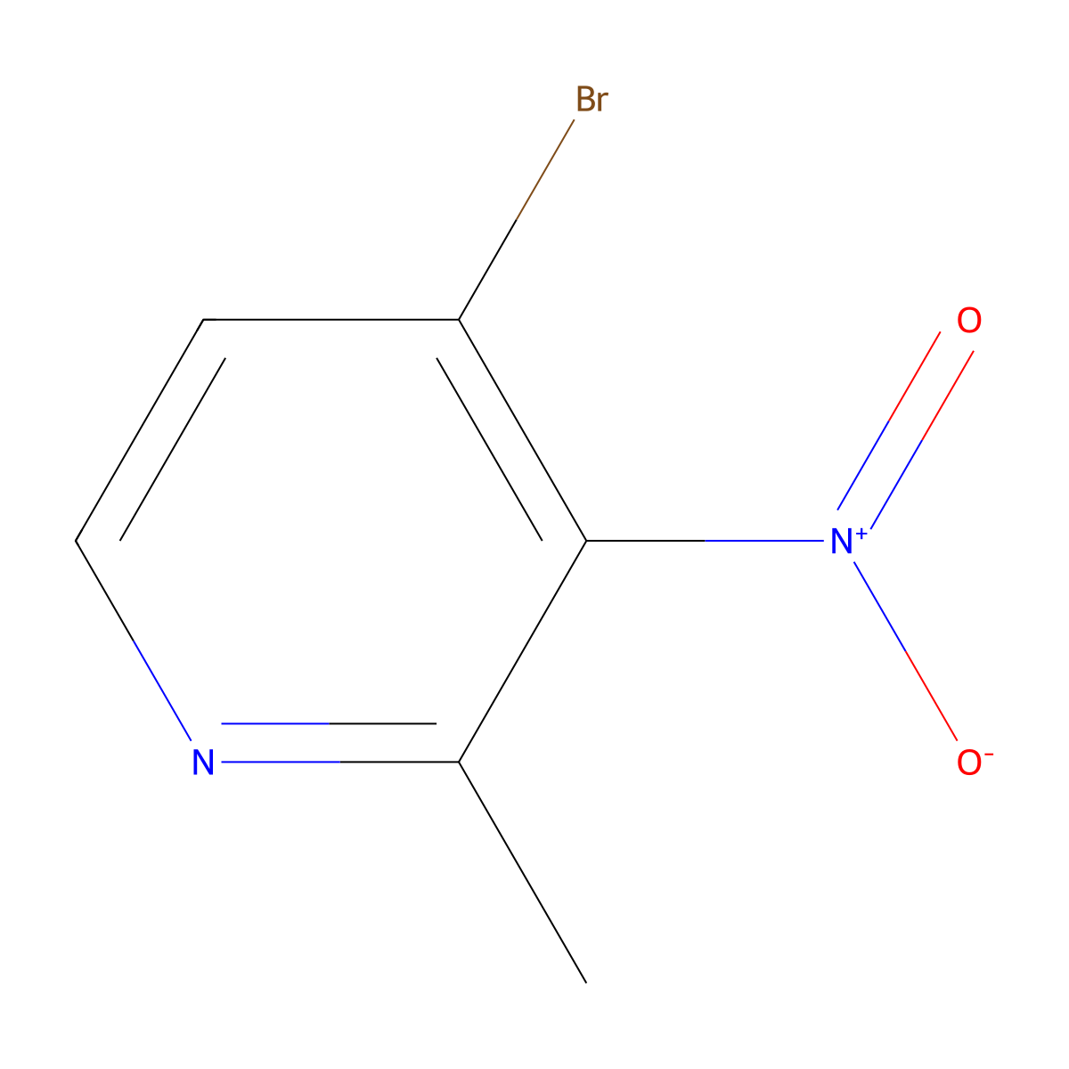 4-Bromo-2-methyl-3-nitropyridine molecular structure, CAS 23056-49-7