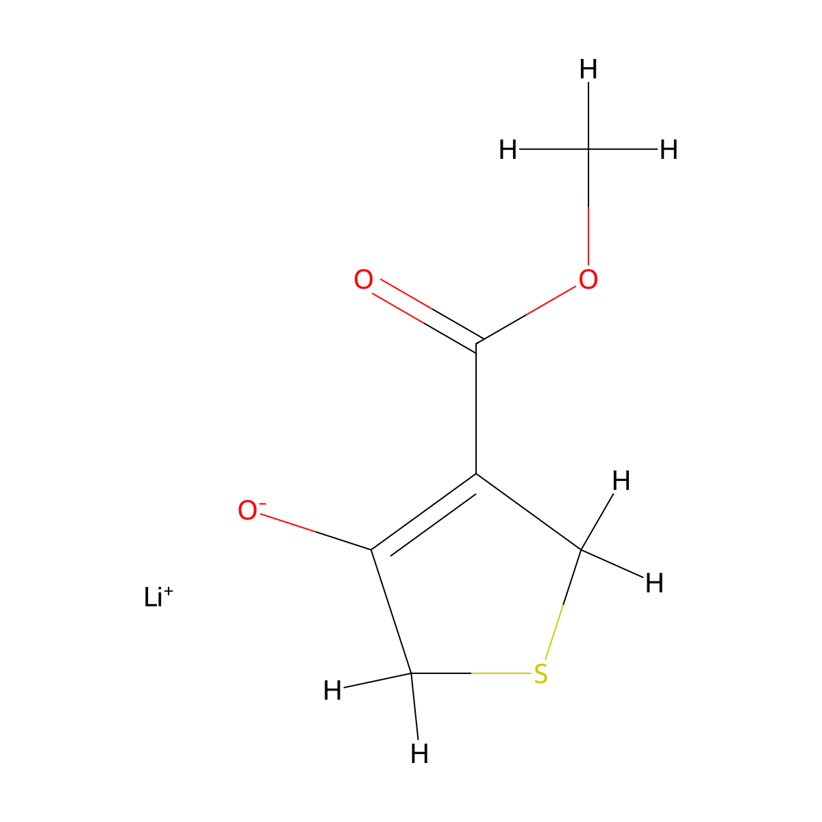 Lithium 4-(methoxycarbonyl)-2,5-dihydrothiophen-3-olate molecular structure, CAS 2305627-38-5