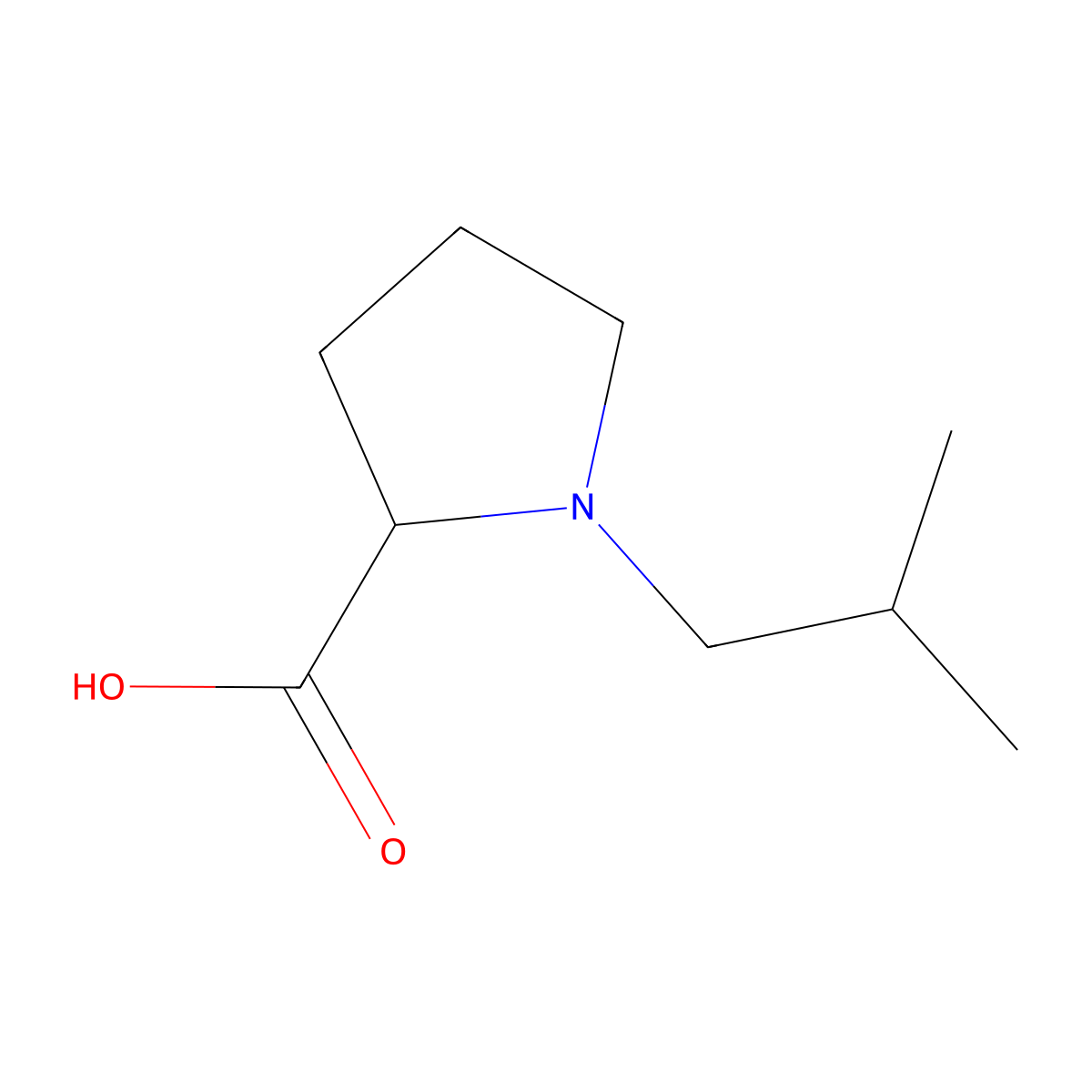 1-(2-Methylpropyl)pyrrolidine-2-carboxylic acid molecular structure, CAS 2305663-62-9