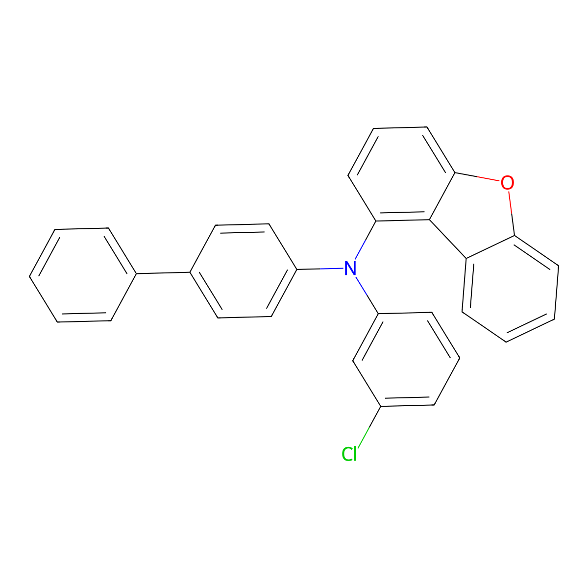 N-([1,1'-Biphenyl]-4-yl)-N-(3-chlorophenyl)dibenzo[b,d]furan-1-amine molecular structure, CAS 2305719-08-6