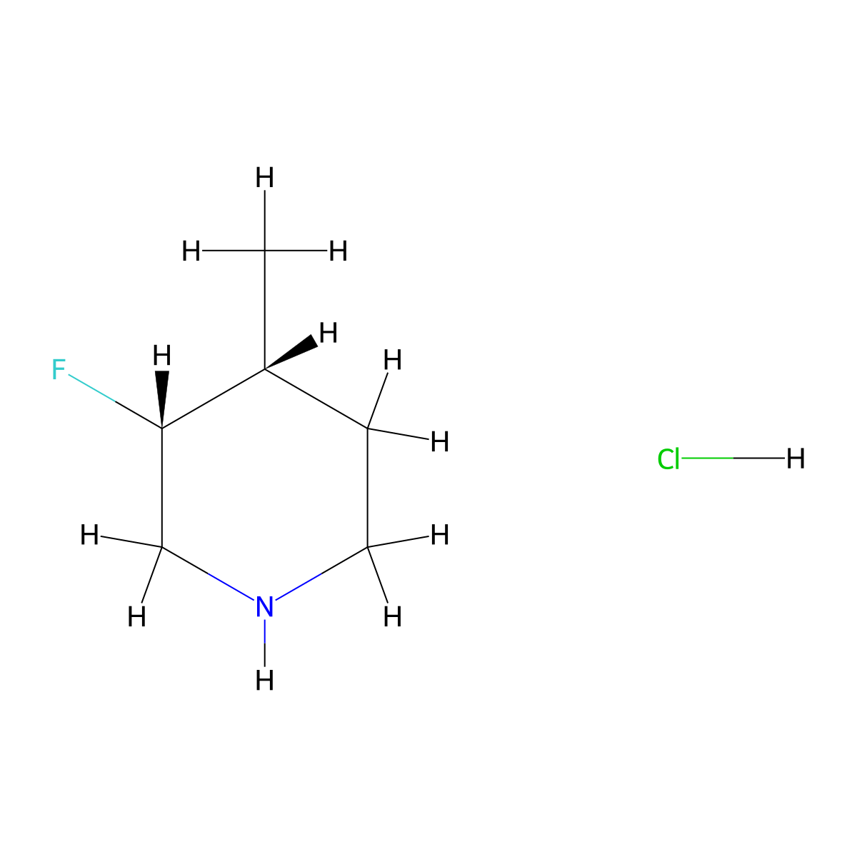 rac-(3R,4R)-3-fluoro-4-methylpiperidine hydrochloride molecular structure, CAS 2305731-07-9