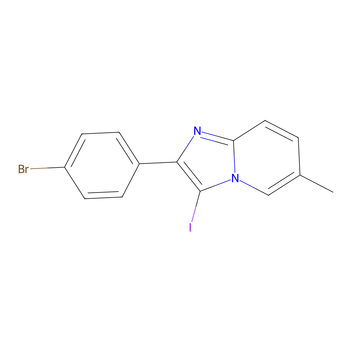 2-(4-Bromophenyl)-3-iodo-6-methylimidazo[1,2-a]pyridine molecular structure, CAS 2305816-62-8