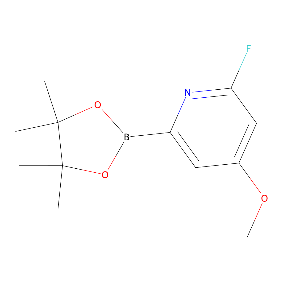 (6-Fluoro-4-methoxypyridin-2-YL)boronic acid pinacol ester molecular structure, CAS 2305839-38-5
