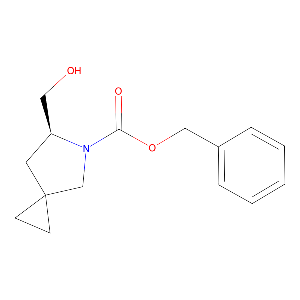 benzyl (6S)-6-(hydroxymethyl)-5-azaspiro[2.4]heptane-5-carboxylate molecular structure, CAS 2305842-33-3