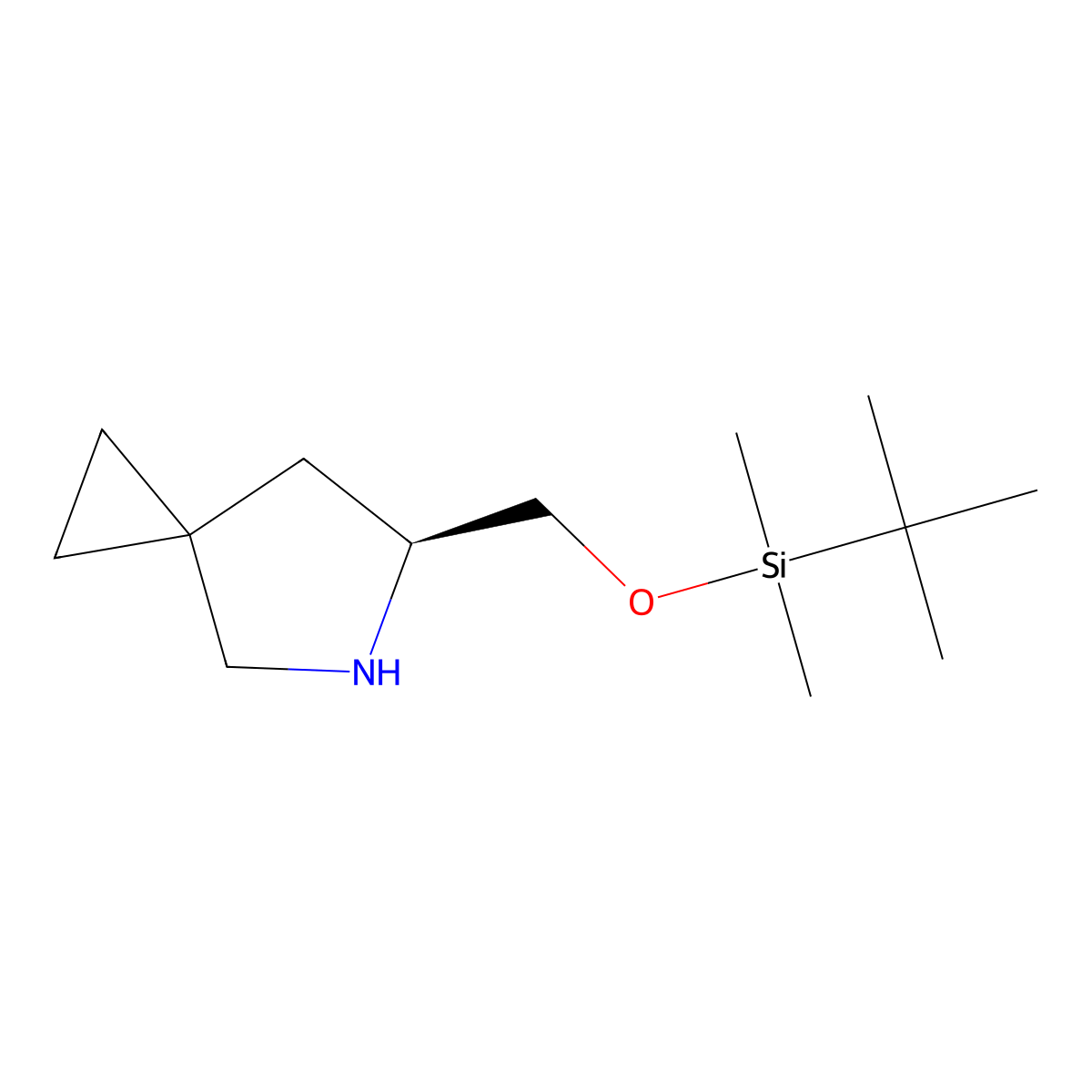(S)-6-(((tert-Butyldimethylsilyl)oxy)methyl)-5-azaspiro[2.4]heptane molecular structure, CAS 2305842-41-3