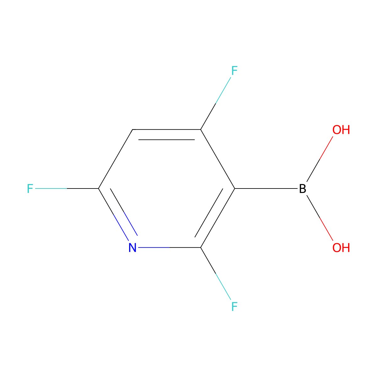 (2,4,6-Trifluoropyridin-3-yl)boronic acid molecular structure, CAS 2305897-99-6