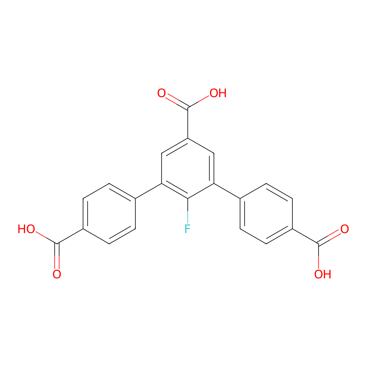 2'-Fluoro-[1,1':3',1''-terphenyl]-4,4'',5'-tricarboxylic acid molecular structure, CAS 2305899-75-4