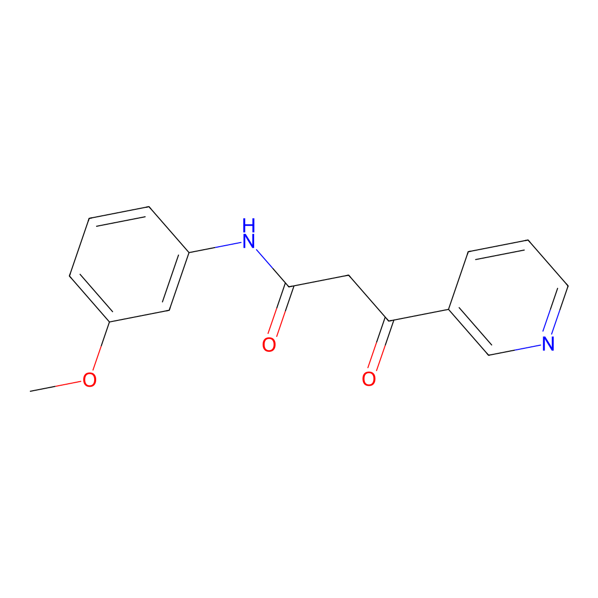 N-(3-methoxyphenyl)-3-oxo-3-pyridin-3-ylpropanamide molecular structure, CAS 23059-22-5