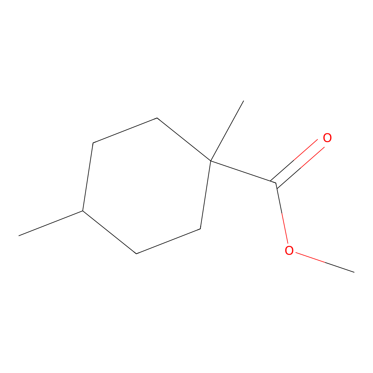 Methyl 1,4-dimethylcyclohexane-1-carboxylate molecular structure, CAS 23059-38-3