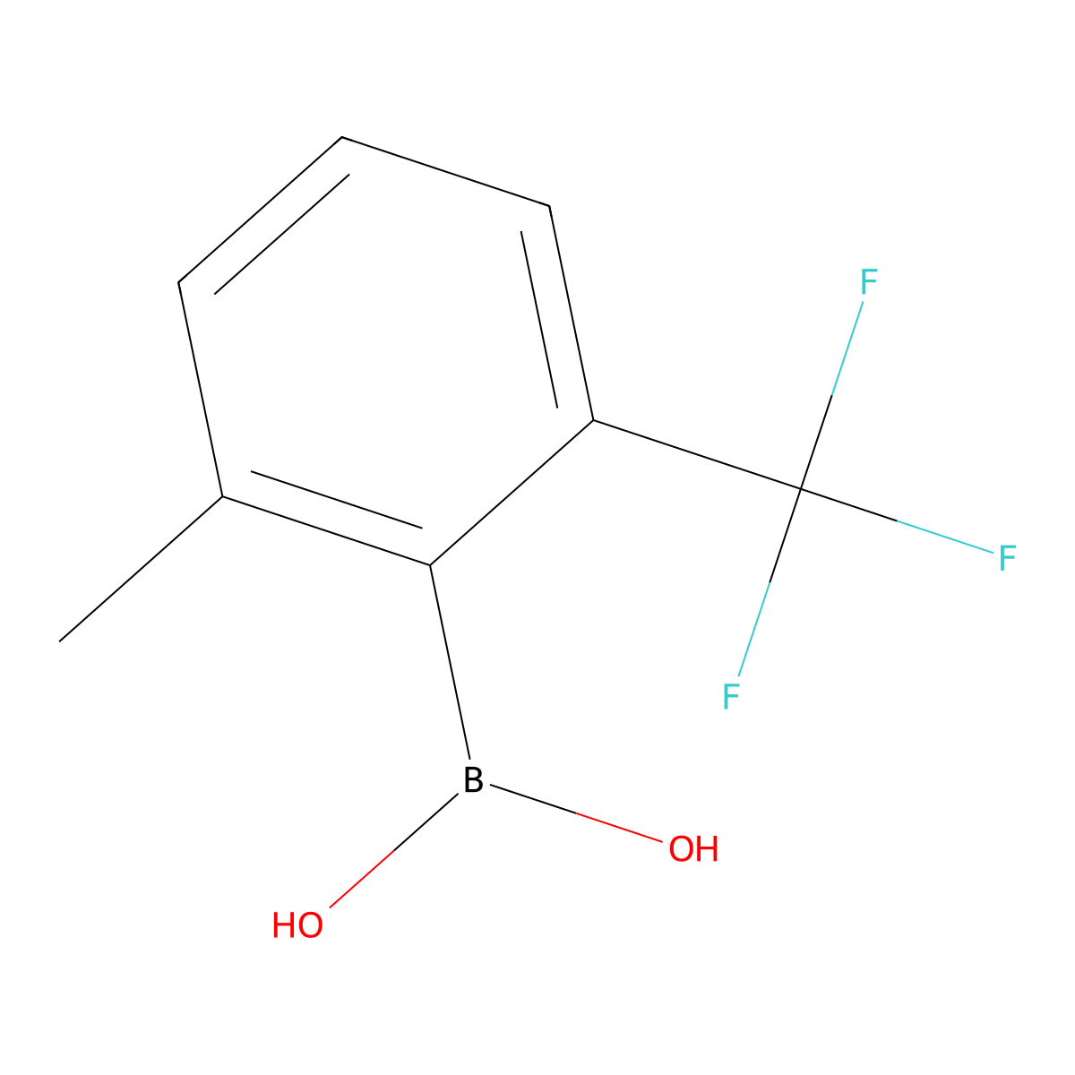 (2-Methyl-6-(trifluoromethyl)phenyl)boronic acid molecular structure, CAS 2305931-63-7