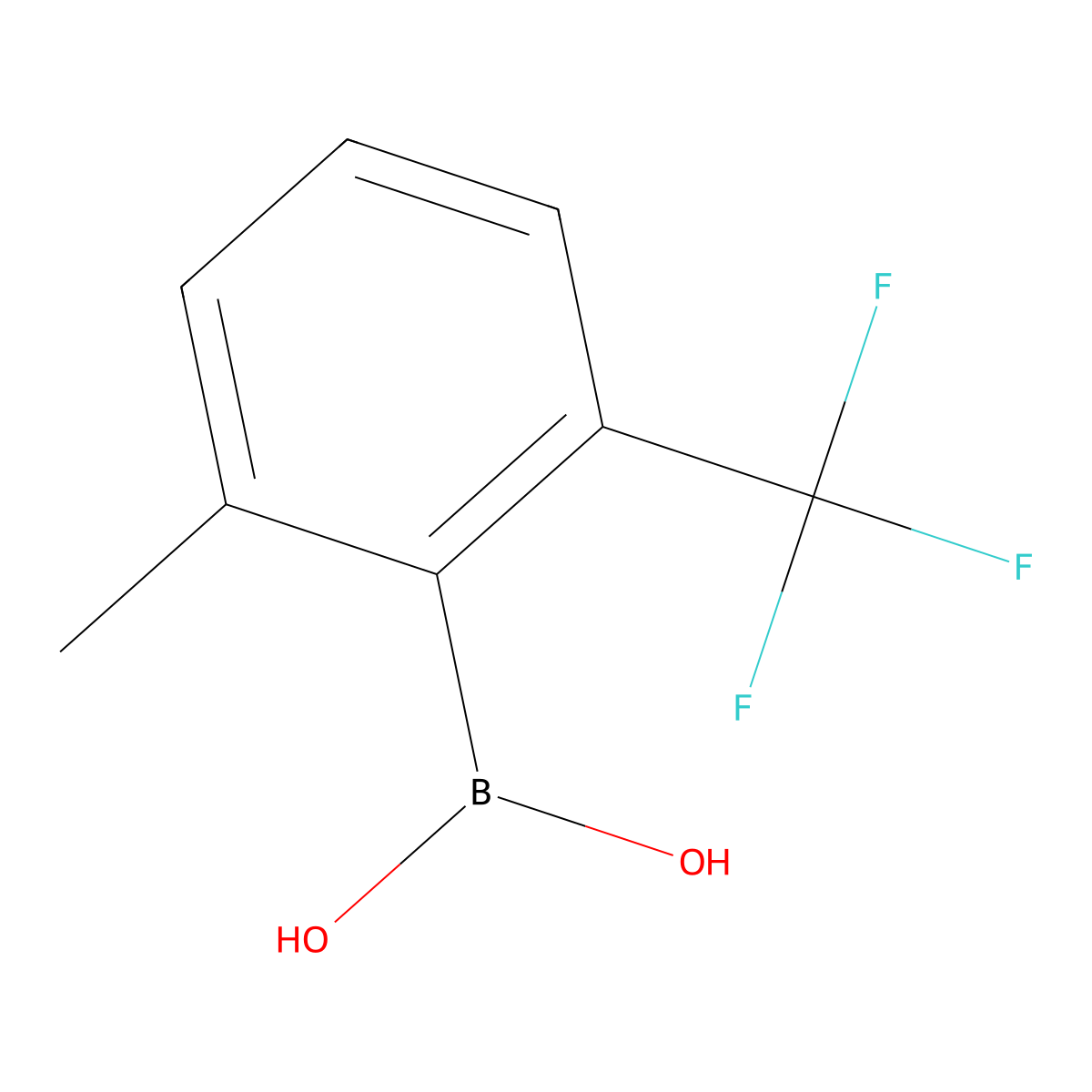 (2-Methyl-6-(trifluoromethyl)phenyl)boronic acid molecular structure, CAS 2305931-63-7