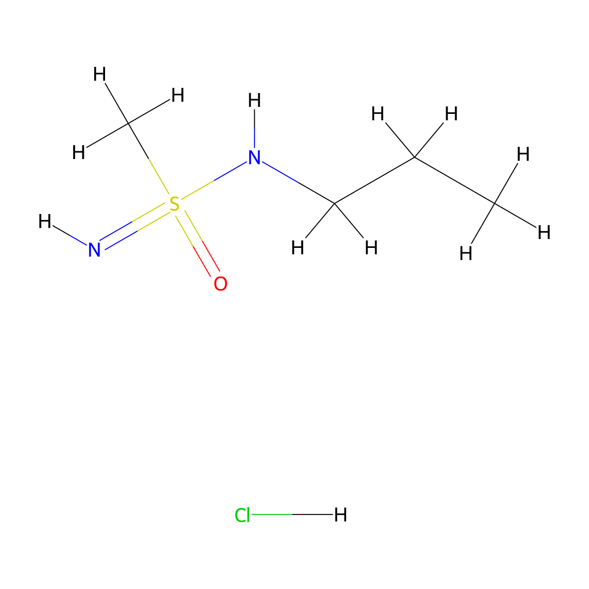 N-propylmethanesulfonoimidamide hydrochloride molecular structure, CAS 2305948-97-2