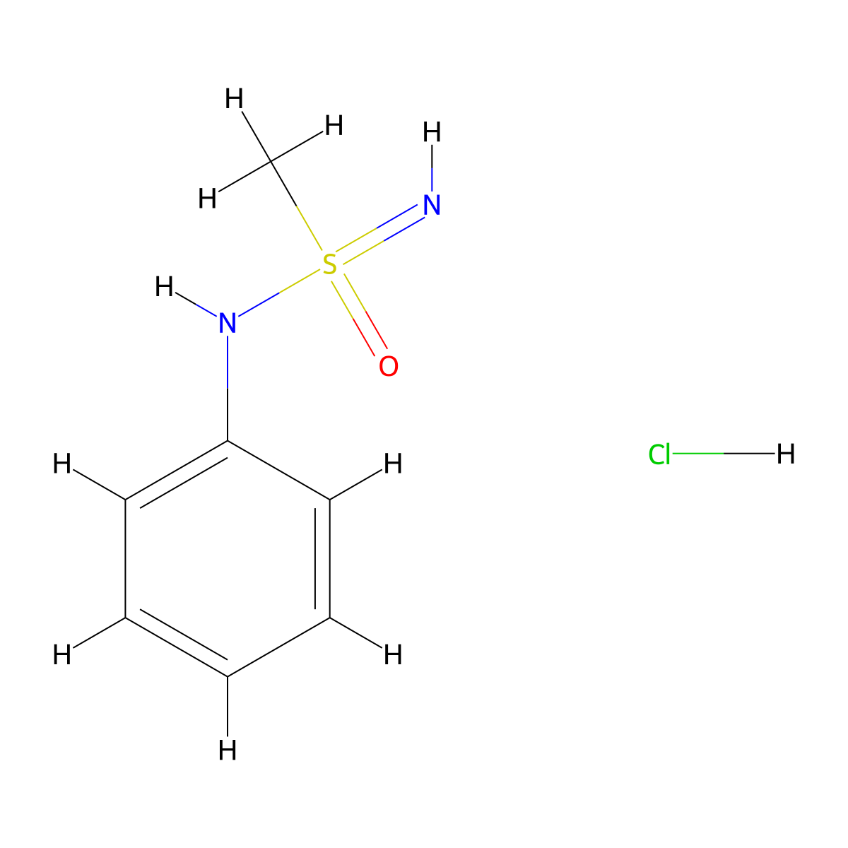 N-phenylmethanesulfonoimidamide hydrochloride molecular structure, CAS 2305948-99-4