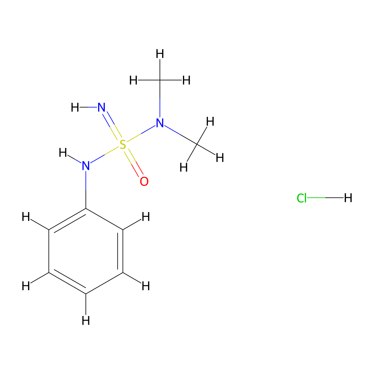 dimethyl(phenyl-S-aminosulfonimidoyl)amine hydrochloride molecular structure, CAS 2305949-09-9