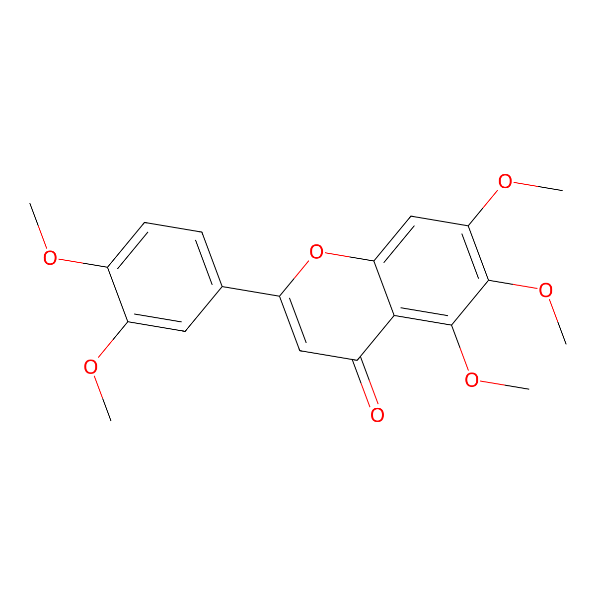 Sinensetin molecular structure, CAS 2306-27-6