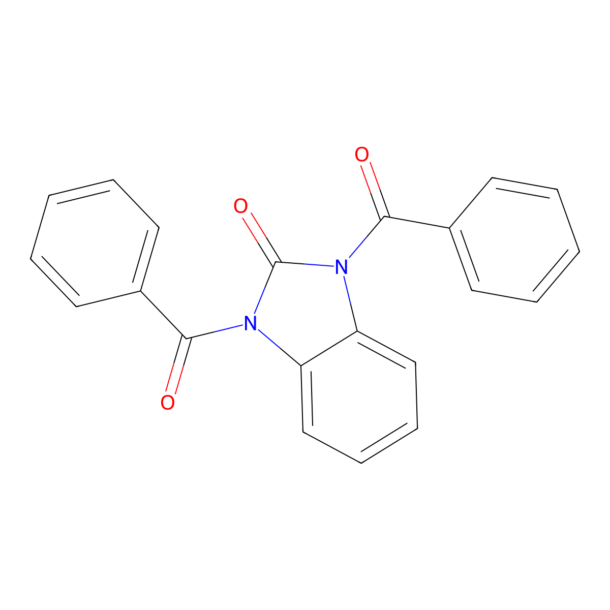 1,3-Dibenzoyl-2,3-dihydro-1H-1,3-benzodiazol-2-one molecular structure, CAS 2306-61-8