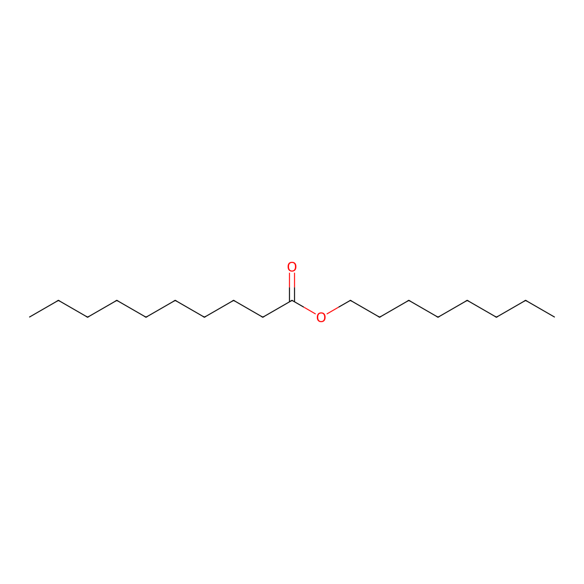 Octyl caprate molecular structure, CAS 2306-92-5