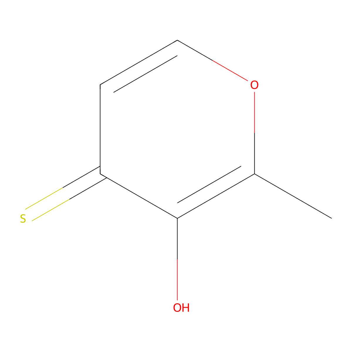 3-hydroxy-2-methyl-4H-pyran-4-thione molecular structure, CAS 23060-85-7