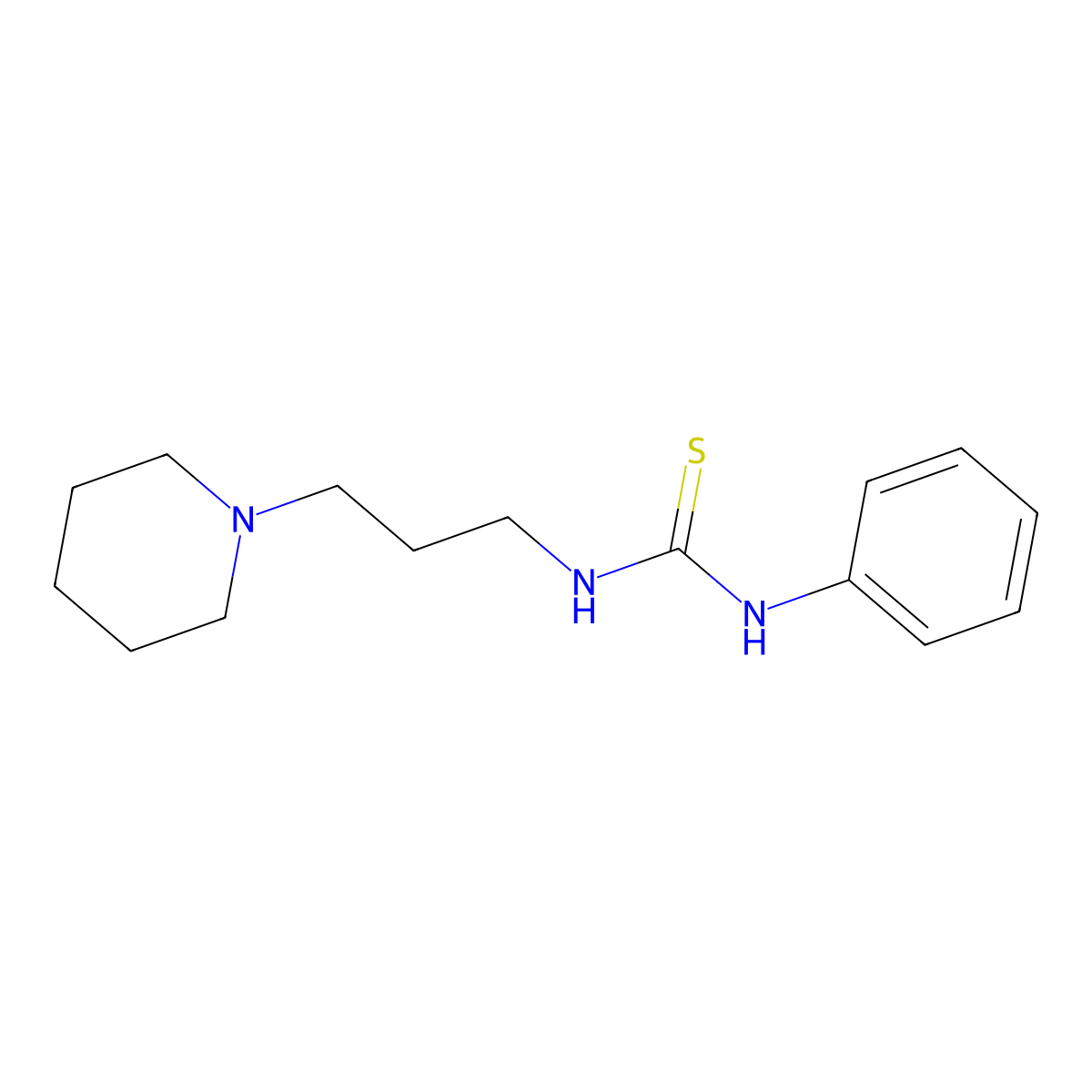 1-Phenyl-3-(3-piperidin-1-ylpropyl)thiourea molecular structure, CAS 23061-67-8