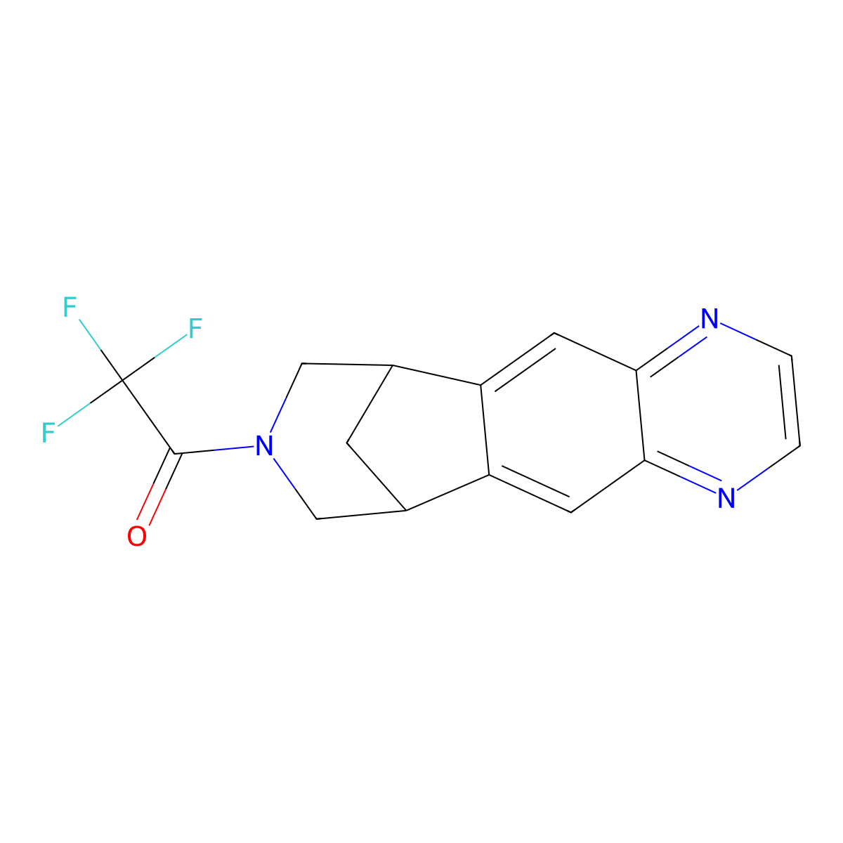 2,2,2-Trifluoro-1-(6,7,9,10-tetrahydro-6,10-methano-8H-pyrazino[2,3-h][3]benzazepin-8-yl)ethanone molecular structure, CAS 230615-70-0