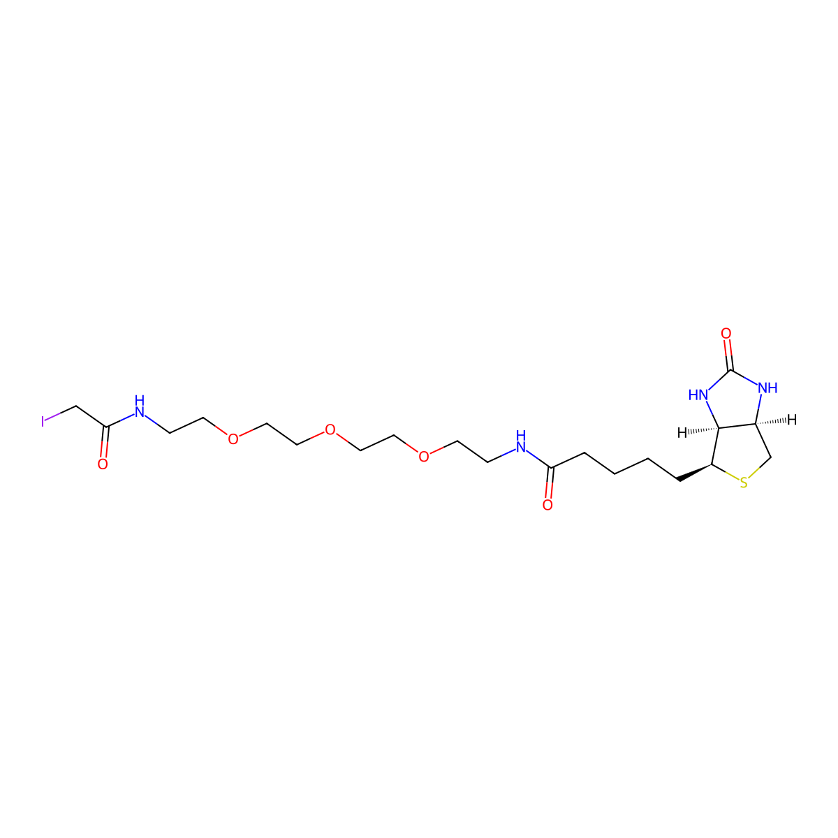 Biotin-PEG3-iodoacetamide molecular structure, CAS 2306161-26-0