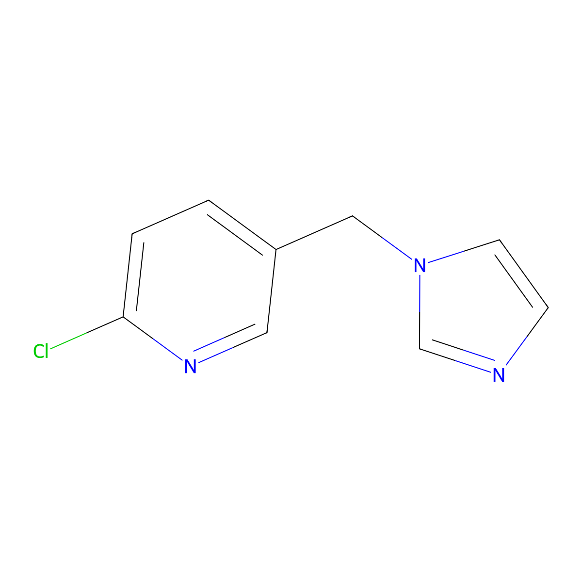 2-chloro-5-(1H-imidazol-1-ylmethyl)pyridine molecular structure, CAS 230617-61-5