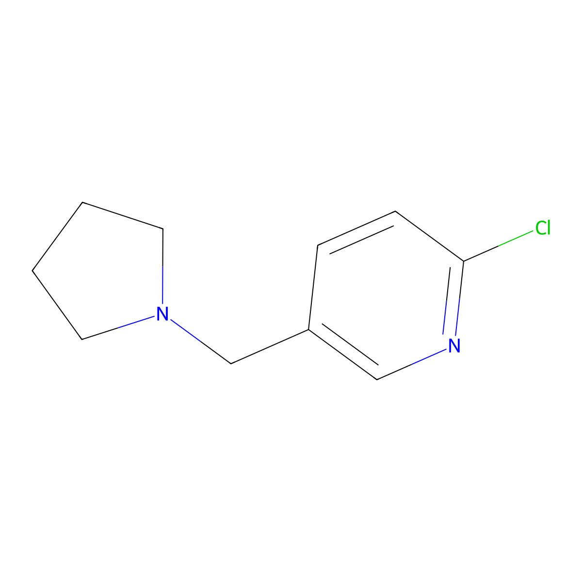 2-Chloro-5-(pyrrolidin-1-ylmethyl)pyridine molecular structure, CAS 230617-66-0