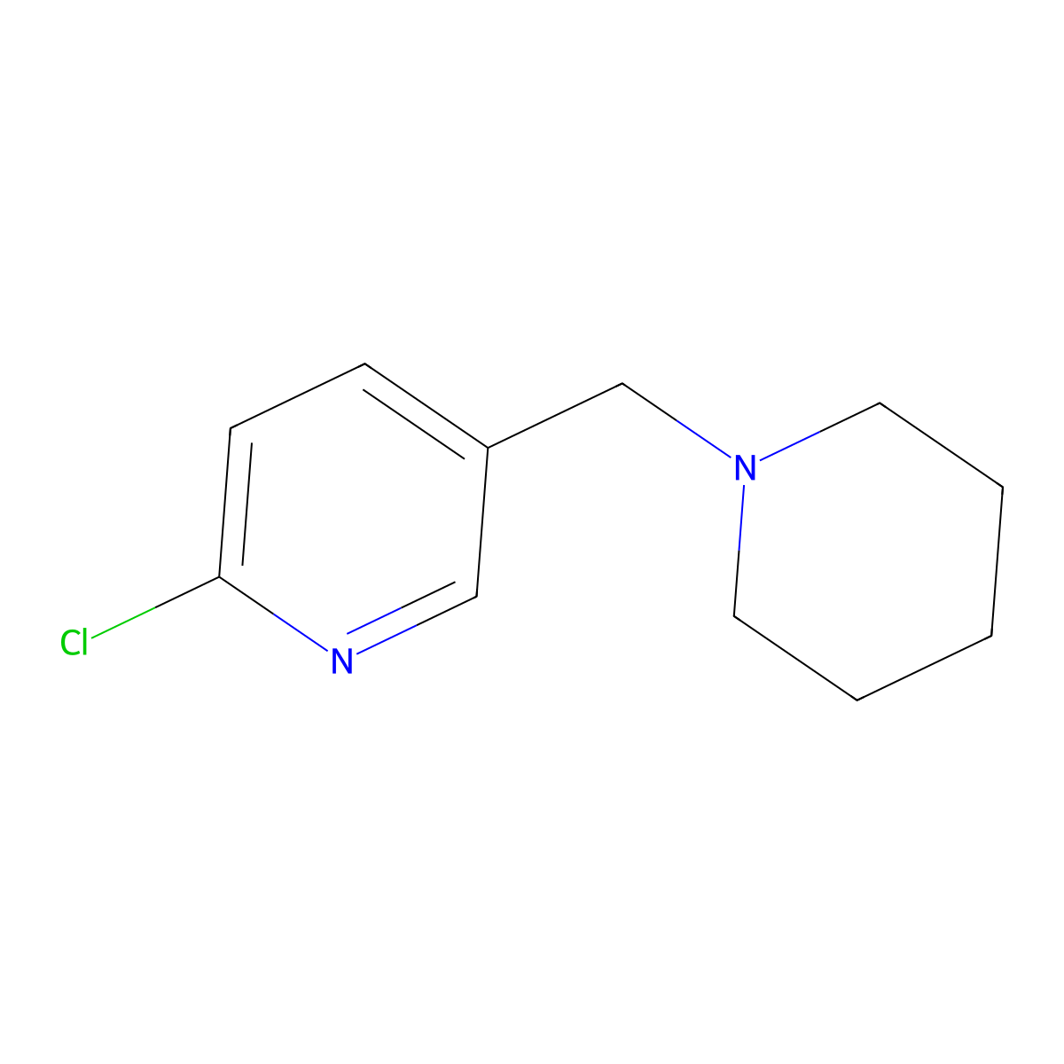 2-Chloro-5-(piperidin-1-ylmethyl)pyridine molecular structure, CAS 230617-67-1