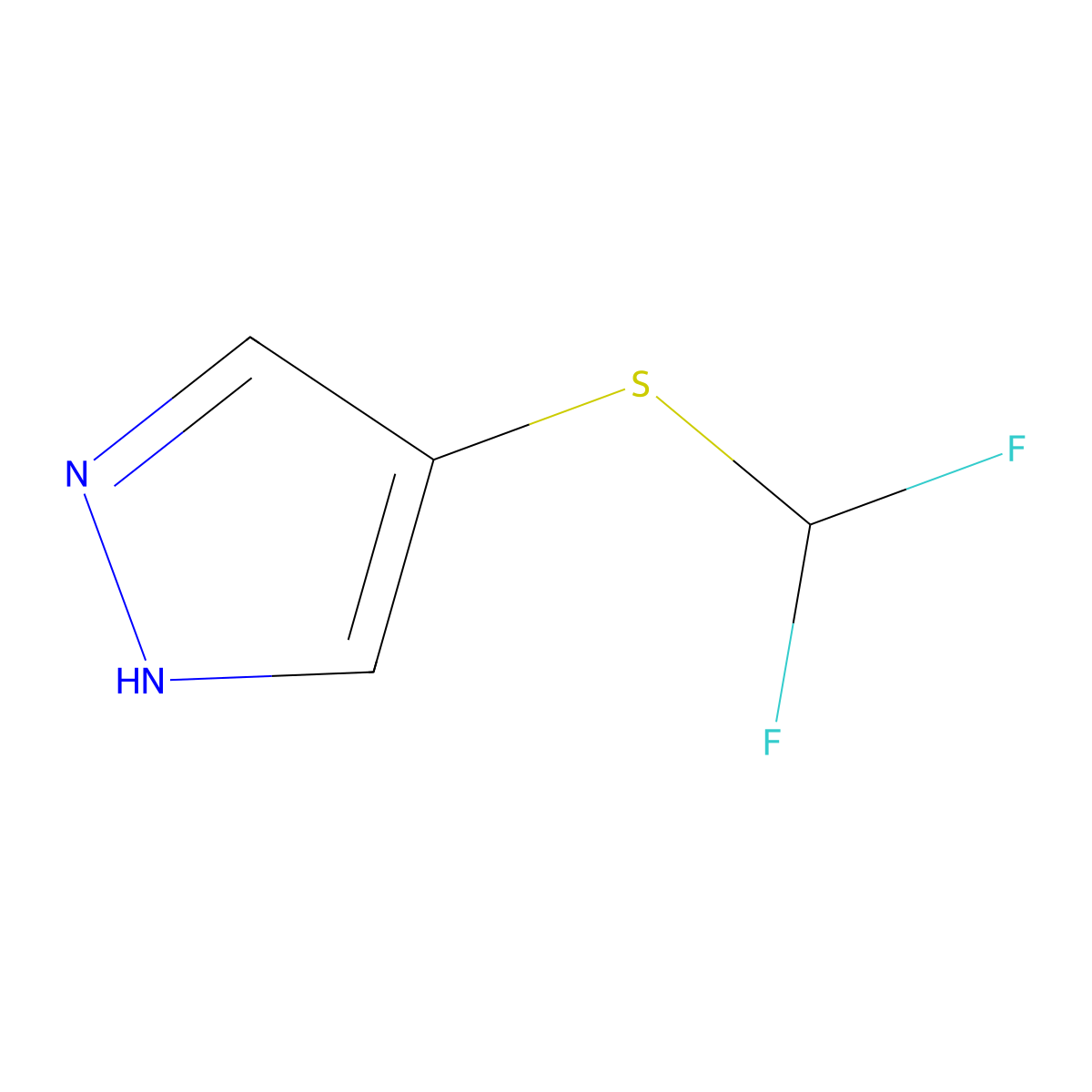 4-((difluoromethyl)sulfanyl)-1H-pyrazole molecular structure, CAS 2306173-64-6