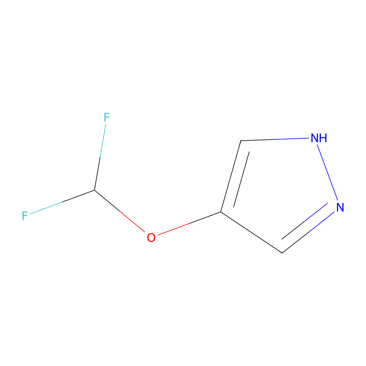 4-(difluoromethoxy)-1H-pyrazole molecular structure, CAS 2306173-79-3