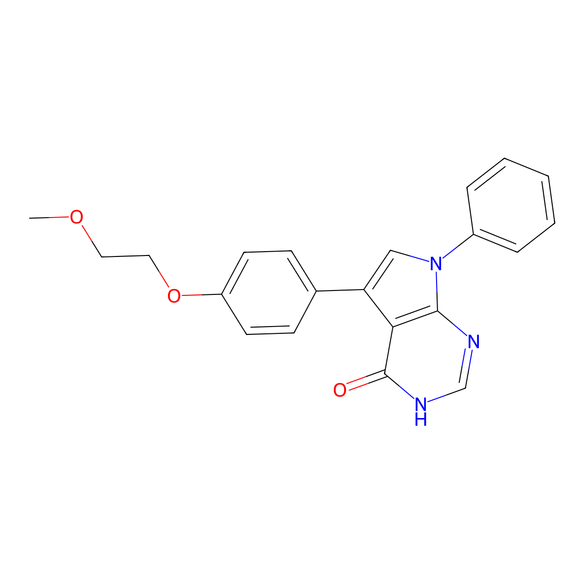 5-[4-(2-methoxyethoxy)phenyl]-7-phenyl-3H-pyrrolo[2,3-d]pyrimidin-4-one molecular structure, CAS 2306178-56-1