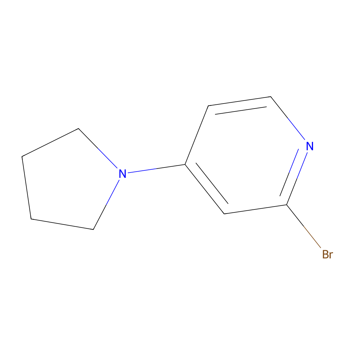 2-Bromo-4-(pyrrolidin-1-yl)pyridine molecular structure, CAS 230618-42-5