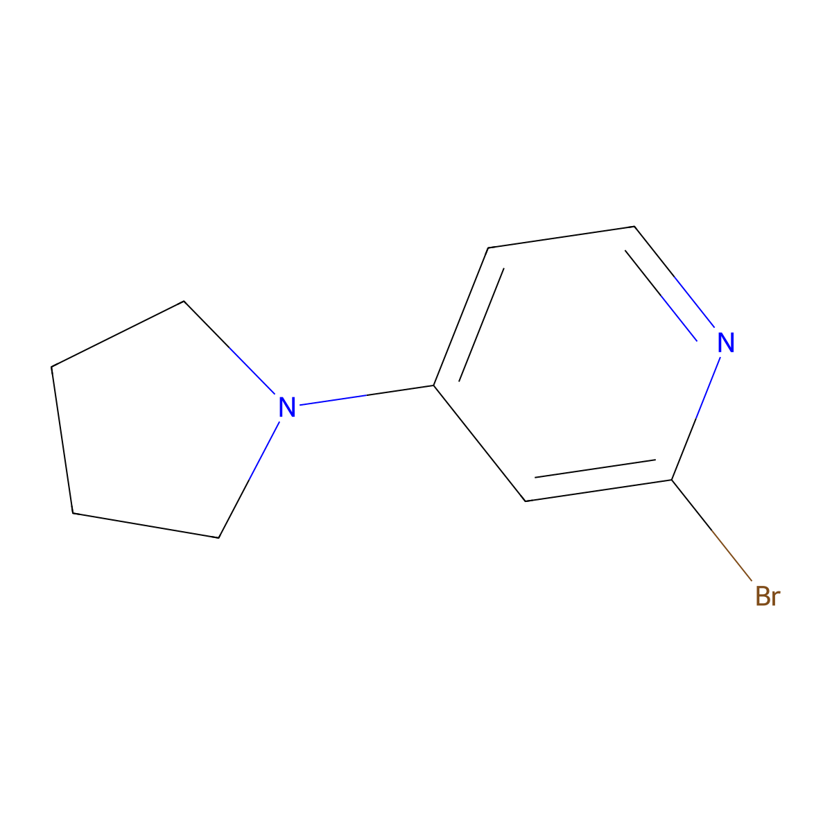 2-Bromo-4-(pyrrolidin-1-yl)pyridine molecular structure, CAS 230618-42-5