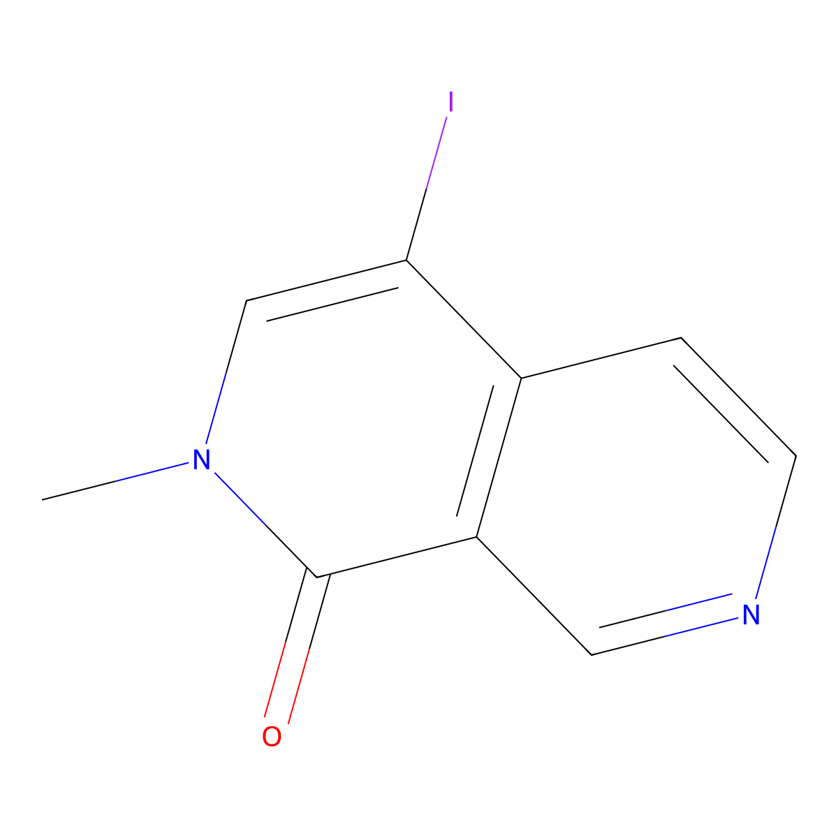 4-Iodo-2-methyl-2,7-naphthyridin-1(2h)-one molecular structure, CAS 2306193-37-1