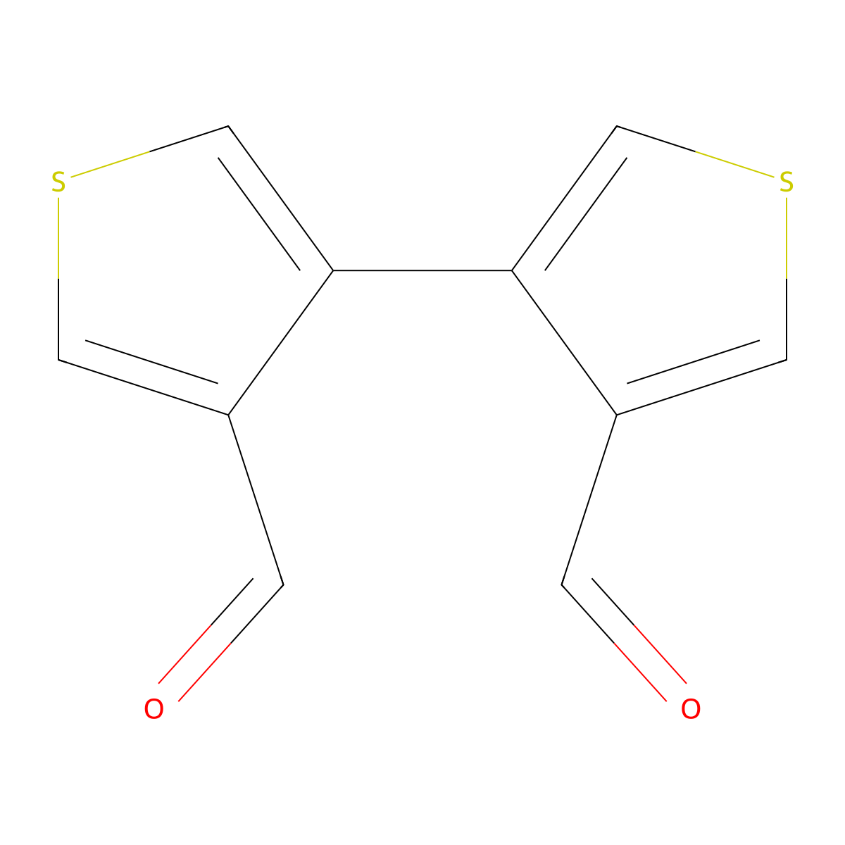 [3,3'-Bithiophene]-4,4'-dicarboxaldehyde molecular structure, CAS 23062-32-0