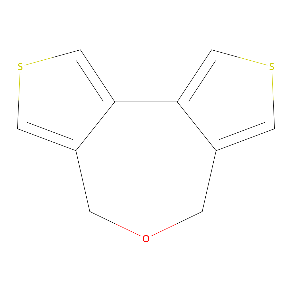 4H,6H-Dithieno[3,4-c:3',4'-e]oxepin molecular structure, CAS 23062-34-2