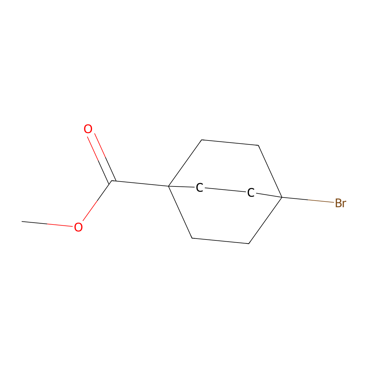 Methyl 4-bromobicyclo(2.2.2)octane-1-carboxylate molecular structure, CAS 23062-51-3